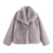 Women's Clothing Trendy Faux Fur Collar Jacket – Winter Streetwear Coat (Cream/Grey/Black/Wine, XS-L)_ecoleips.com