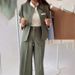Women's Autumn Winter High-End Commuter Leisure Suit Set Splicing Color Jacket And Trousers Two Piece Outfit for Women_ecoleips.com