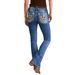 Women's Clothing Women's Jeans Fashion Slim Embroidered Denim Trousers Heavy Flower Water_ecoleips.com