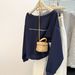 real Shot One-shoulder Slanted Collar Long-sleeve Sweatshirt For Women, Spring Autumn 2025 New Style, Loose_ecoleips.com