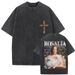 Harajuku Vintage Clothing Vintage Washed Rosalia Lux Tour 2025 T Shirt Harajuku Aesthetic Oversized T-shirts Unisex_ecoleips.com