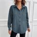 "Stylish Corduroy Long Sleeve Shirt With Button Front & Pockets – Versatile Casual Top For Women"_ecoleips.com