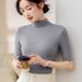 Spring, Summer And Autumn New Modal Five-quarter-sleeved Slim-fit Bottoming Shirt T-shirt Medium-sleeved Versatile Solid-color Top_ecoleips.com