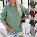 Women's Round Neck Long Sleeve Sweatshirt Casual Loose Pullover Solid Color Autumn Winter Fashion Top_ecoleips.com