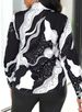 Women's Letter Print Button Front Shirt Casual Long Sleeve Top For Spring Fall_ecoleips.com
