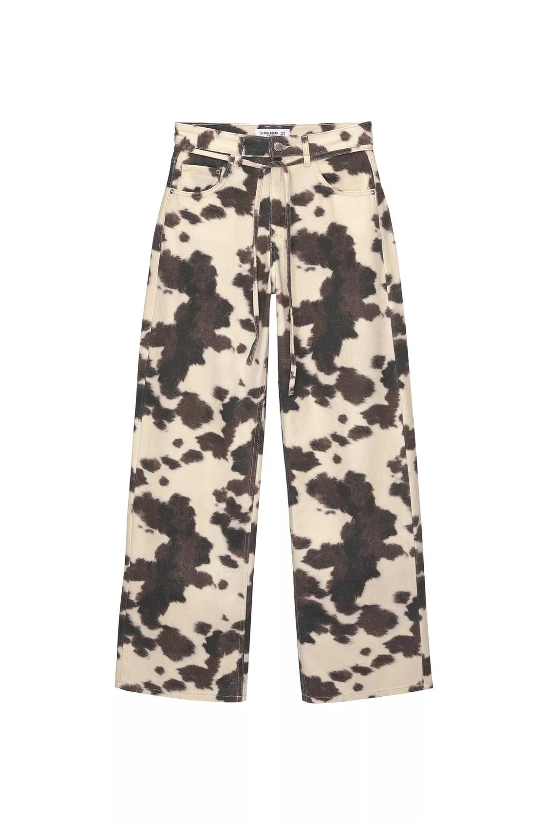 Retro Cow Pattern Washed Jeans European American Style Loose Straight Pants for Men And Women Vintage Old Fashioned_ecoleips.com