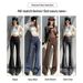 Black Flared Suit For Women New Autumn Winter Fleece High Waist Slim Fit Petite Casual Plus Size Bell Bottom Pants_ecoleips.com