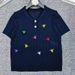 Elegant Embroidered Polo Knit Top For Women - Breathable Viscose Blend Short Sleeve Casual Summer Blouse_ecoleips.com