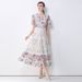 Women's Clothing Elegant French Retro Style Water Soluble Lace Dress For Women Heavy Duty Hollowed Out Long Skirt Slimming And Flattering_ecoleips.com