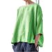 Bohemian Linen Blend Oversized Top – Round Neck 3/4 Sleeve Tunic For Women (5 Earthy Colors) Breathable Hybrid Fabric_ecoleips.com