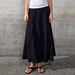Ramie Cotton Blend Maxi Dress With Flared Skirt, Elegant Soft Drapery A-Line Long Dress For Women, Breathable Pure Color Dress_ecoleips.com