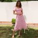 2026 Spring/Summer European American New Dress: Cross-border Backless Hot Girl Spring Style Puff Sleeve Floral Dress For_ecoleips.com