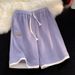 Women's Clothing Waffle Label Casual Sports Shorts For Women Summer New Loose Versatile High Waist Slim Wide Leg Straight Pants_ecoleips.com