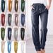 Women's Clothing Solid Color Cotton And Linen Drawstring Loose Casual Wide Leg Trousers_ecoleips.com
