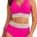 Sexy High-Waist Bikini Set – V-Neck Tie-Front Push-Up Swimsuit For Women (S-2XL) – Trendy Two-Piece Beachwear_ecoleips.com