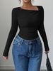 2025 European American Cross-border Knitted Base Shirt For Women, New Early Autumn Style, Elegant And Atmospheric, With_ecoleips.com