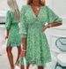 2023 New Foreign Trade Mid-Length With Waist Cinching, Pullover Bohemian Print Short Sleeve Floral European And American_ecoleips.com