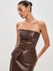 Women's Clothing Strapless Leather Top French Design Single-Breasted Sexy American Style For Tank Tops & Camis_ecoleips.com
