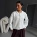 Cropped Faux Shearling Cardigan – Oversized Knit Coatigan (One Size, Cream White, Nylon-Polyester Blend, , Fall/Winter Layering Staple)_ecoleips.com