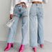 Women's Fashion Ripped Straight Leg Jeans Casual Spring/Summer 2024 Independent Website Wish Cross Border European American Style_ecoleips.com