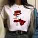 Merry Christmas Tree Santa Claus Simple Plus Size Women's Fashion Round Neck Short Sleeve T-Shirt Summer_ecoleips.com