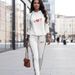 Fashionable Hoodie Set With Leopard Print Trim & Heart Print Design - Casual Elegant Outfit For Spring & Autumn_ecoleips.com