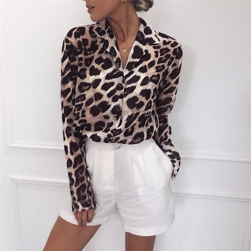 2025 Spring/Summer Hot Sale Casual Leopard Print Long Sleeve Chiffon Women's Shirt_ecoleips.com