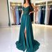 Elegant Strapless Long Evening Gown for Women French Lace Appliqué A-Line Formal Dress with Side Slit_ecoleips.com