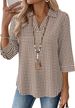 LOMON Womens 3/4 Sleeve Tops V Neck Cotton Linen Work Blouse Collared Shirts For Women Business Casual 2026_ecoleips.com