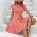Women's Clothing Elegant Midi Dress Polka Dot Lotus Leaf Sleeve A-Line Skirt Lace-Up Summer American Style_ecoleips.com