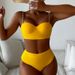 Women's Clothing Solid Color High Waist Bikini Swimsuit For Women Sexy Split European And American Style Belly Covering_ecoleips.com