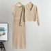 French temperament lady high waist fashion two piece sweater dress new knitted sweater vest dress_ecoleips.com