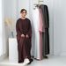 Women's Clothing Modest Abaya Dress Modest V-Neck Maxi Dress – Breathable Polyester Abaya ( 9 Elegant Colors, Flowy Silhouette, Travel & Urban Wear)_ecoleips.com