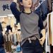 European Hong Kong Style German Fleece Patchwork Color-Block Long-Sleeve T-Shirt For Autumn And Winter, Warm Base Layer_ecoleips.com