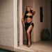 Sexy High-Leg Bikini Set For Women - Strapless Triangle Top & Cheeky Bottom Swimsuit In Black (S/M/L)_ecoleips.com