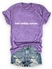 Minimalist Lettering Women's Cotton Short Sleeved T-Shirt Versatile Top For Not Today Satan_ecoleips.com
