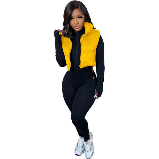Fashion Women High Waist Sleeveless Horse Vest Jacket 2022 Autumn Winter Casual Womens Cotton Clothes Warm Top Jacket_ecoleips.com