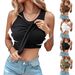 Women's Clothing Round Neck Solid Color Vest With Bra Base Layer Outerwear_ecoleips.com