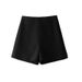 Gray Minimalist Suit Shorts for Women High-Waisted Slimming Straight Leg Casual A-Line Pants Spring/Summer 2025 Style_ecoleips.com