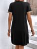 Women's Clothing Fashionable Women's V Neck Dress Gold Lace Patchwork Summer Dress Style For Formal & Casual For Women_ecoleips.com