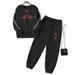 Heartbeat Print Fleece Tracksuit Set – Cozy Thermal Long Sleeve Two-Piece, Winter Loungewear With Soft Brushed Interior (White/Black, Sizes S-XXL)_ecoleips.com