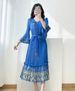 Women's Pleated Waist Tie Dress with Rose Brooch And Tassel Skirt New Spring Clothing_ecoleips.com