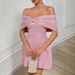 Women's Clothing Sexy Backless Embroidered Pink Dress_ecoleips.com