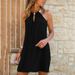 2026 Women Halter Sleeveless Solid Sequined Slim Fit Dress, Casual Elegant Summer Dress_ecoleips.com