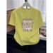 Women's Classic Fit Short Sleeve T-Shirt – Korean-Inspired Crew Neck Cotton Top With Minimalist Letter Print (7 Colors, S-3XL)_ecoleips.com