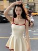 2025 New Korean Style Versatile Slimming Strap Dress Women's Design Sensible Slim Fit Short Wrap Around Skirt Casual Wear_ecoleips.com