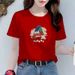 Women's Casual Short Sleeve T-Shirt - 100% Cotton Oversized Fit, Trendy Letter Print, Breathable & Comfortable Summer Top (Multiple Colors & Sizes)_ecoleips.com