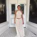 Women's Clothing Sexy Backless Halter Neck Pleated Lace Vest Long Skirt Suit_ecoleips.com