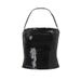 Cross-Border 2025 Autumn New Women's Sexy Pure Desire High-End Sequin Halter Neck Short Inner Vest_ecoleips.com