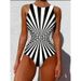 2025 New Sexy Strile One-piece Stylish Swimsuit For Women O Neck Quick Dry Detachable Pads Brazilian Swimming Suit Bikini Set_ecoleips.com